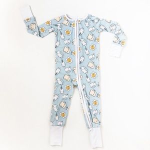 Little Sleepies Blue Breakfast Buddies Bamboo Zippy Sleeper - 18-24 month